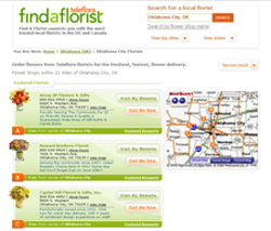 Find-a-Florist results