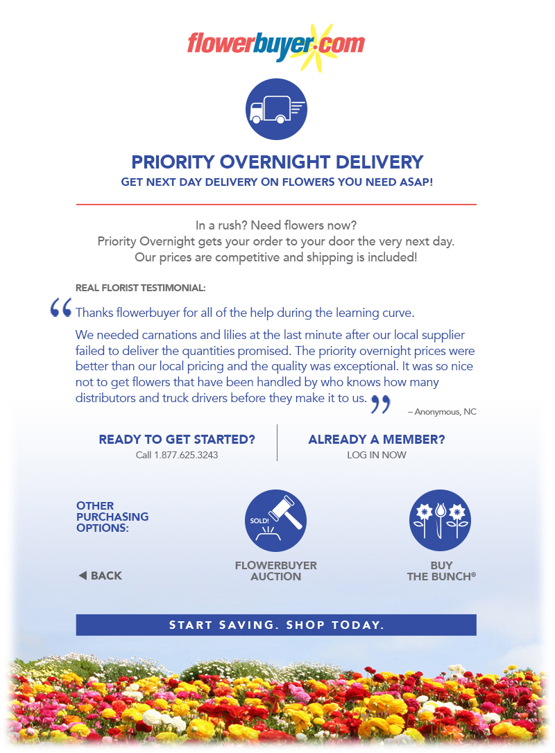 Flowerbuyer Priority Overnight Delivery